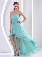 Turquoise Front Short and Long Back Girl Graduation Gowns Store Near Me