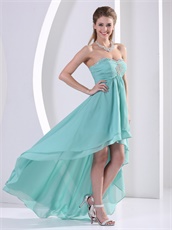 Turquoise Front Short and Long Back Girl Graduation Gowns Store Near Me