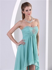 Turquoise Front Short and Long Back Girl Graduation Gowns Store Near Me