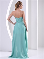 Turquoise Front Short and Long Back Girl Graduation Gowns Store Near Me