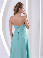 Turquoise Front Short and Long Back Girl Graduation Gowns Store Near Me