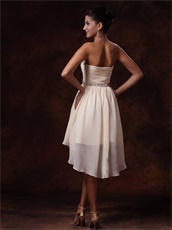 Asymmetrical Champagne Chiffon Prom Gowns For Graduation Ceremony Supplier