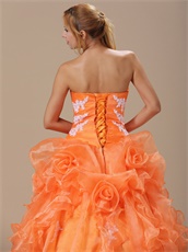 Orange Floor-length Pageant Dress For Girls Quinceanera Party