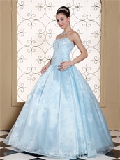 Elegant Light Blue Organza Sunshine Quinceanera Dress Physical Store