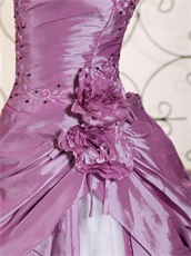 Old Fashion Opera Mauve and White Prom Gown Court Palace Style