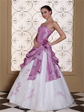 Old Fashion Opera Mauve and White Prom Gown Court Palace Style