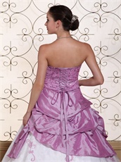 Old Fashion Opera Mauve and White Prom Gown Court Palace Style