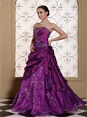 Court Style Dark Purple Ball Gown Lolita With Embroidery