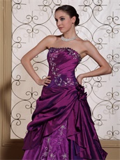 Court Style Dark Purple Ball Gown Lolita With Embroidery