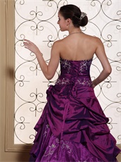 Court Style Dark Purple Ball Gown Lolita With Embroidery