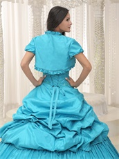 Sweetheart Aqua Taffeta Sweet 16 Quinceanera Dress With Jacket