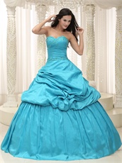 Sweetheart Aqua Taffeta Sweet 16 Quinceanera Dress With Jacket