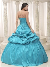 Sweetheart Aqua Taffeta Sweet 16 Quinceanera Dress With Jacket