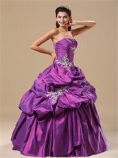 Recommend Purple Taffeta Bluging Skirt Quinceanera Gowns Concert