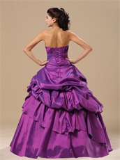 Recommend Purple Taffeta Bluging Skirt Quinceanera Gowns Concert