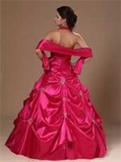 Halter Basque Bluging Skirt Fuchsia Quinceanera Dresss Halloween Basque