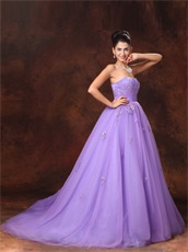 Lilac Flat Multilayers Tulle Cheap Quinceanera Dress Supplier