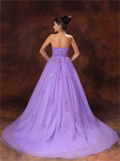 Lilac Flat Multilayers Tulle Cheap Quinceanera Dress Supplier