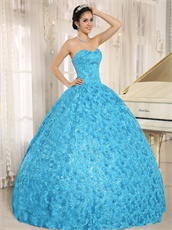 Sweetheart Unique Lace Aqua Blue Quinceanera Ball Gown Birthday Gift