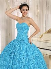 Sweetheart Unique Lace Aqua Blue Quinceanera Ball Gown Birthday Gift