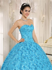 Sweetheart Unique Lace Aqua Blue Quinceanera Ball Gown Birthday Gift