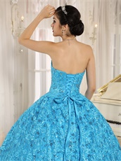 Sweetheart Unique Lace Aqua Blue Quinceanera Ball Gown Birthday Gift