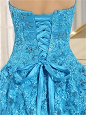 Sweetheart Unique Lace Aqua Blue Quinceanera Ball Gown Birthday Gift