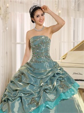 Cheap Strapless Glossy Korea Tulle Court Ball Gown Multi-color