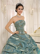 Cheap Strapless Glossy Korea Tulle Court Ball Gown Multi-color