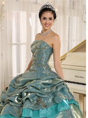 Cheap Strapless Glossy Korea Tulle Court Ball Gown Multi-color