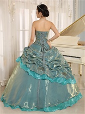 Cheap Strapless Glossy Korea Tulle Court Ball Gown Multi-color