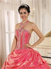 Wrinkled Pleat Crossed Layers Skirt Watermelon Quinceanera Dress Buy