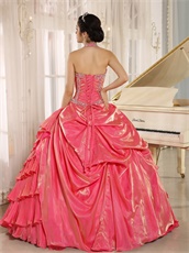 Wrinkled Pleat Crossed Layers Skirt Watermelon Quinceanera Dress Buy