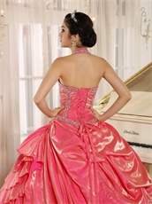 Wrinkled Pleat Crossed Layers Skirt Watermelon Quinceanera Dress Buy