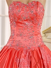 Rhombus Center Skirt Watermelon Evening Ball Gown Supplier Online