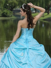 Find Quniceanera Ball Gown Aqua Open Skirt With Black Sparkle Tulle