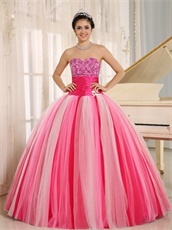Strapless Several Kind Of Tulle Quincanera Dress Like Gradient
