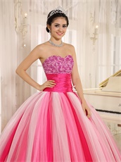 Strapless Several Kind Of Tulle Quincanera Dress Like Gradient