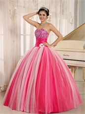 Strapless Several Kind Of Tulle Quincanera Dress Like Gradient