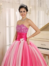 Strapless Several Kind Of Tulle Quincanera Dress Like Gradient