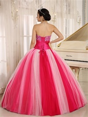 Strapless Several Kind Of Tulle Quincanera Dress Like Gradient