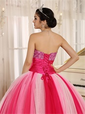 Strapless Several Kind Of Tulle Quincanera Dress Like Gradient