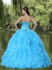 2019 Pretty Quince Thick Ruffles Ball Gown With Fully Beading Bodice