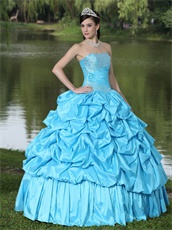 Stage Show Aqua Blue Taffeta Evening Military Ball Gown Cakes Shape