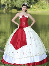 Front Simulate Lace Up Embellish Wine Red Quinceanera Dress Floral Lace