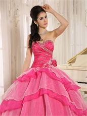 Lovely Hot Pink Floor Length Designer Quinceanera Gown Cakes Design