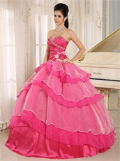 Lovely Hot Pink Floor Length Designer Quinceanera Gown Cakes Design