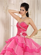 Lovely Hot Pink Floor Length Designer Quinceanera Gown Cakes Design