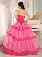 Lovely Hot Pink Floor Length Designer Quinceanera Gown Cakes Design