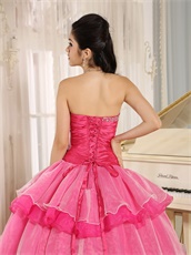 Lovely Hot Pink Floor Length Designer Quinceanera Gown Cakes Design